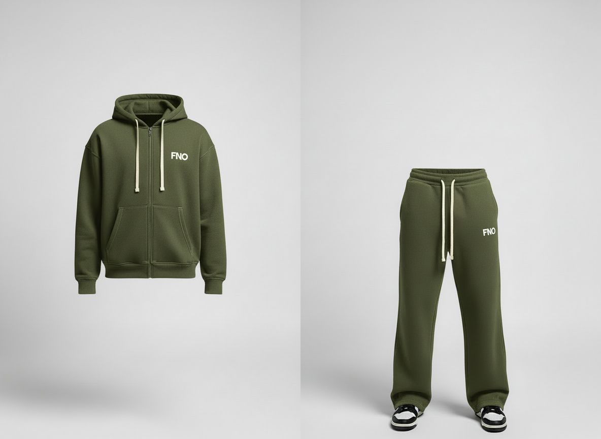 FNO Premium Fleece Sweatsuit – Olive Green