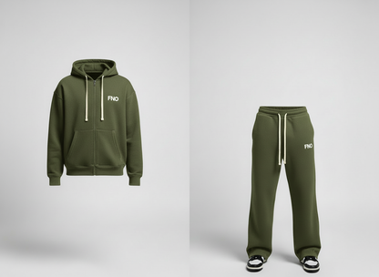 FNO Premium Fleece Sweatsuit – Olive Green