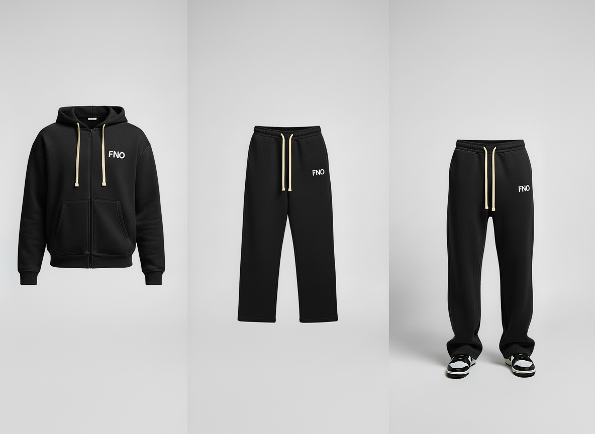 FNO Premium Fleece Sweatsuit – Black