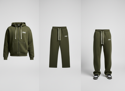 FNO Premium Fleece Sweatsuit – Olive Green