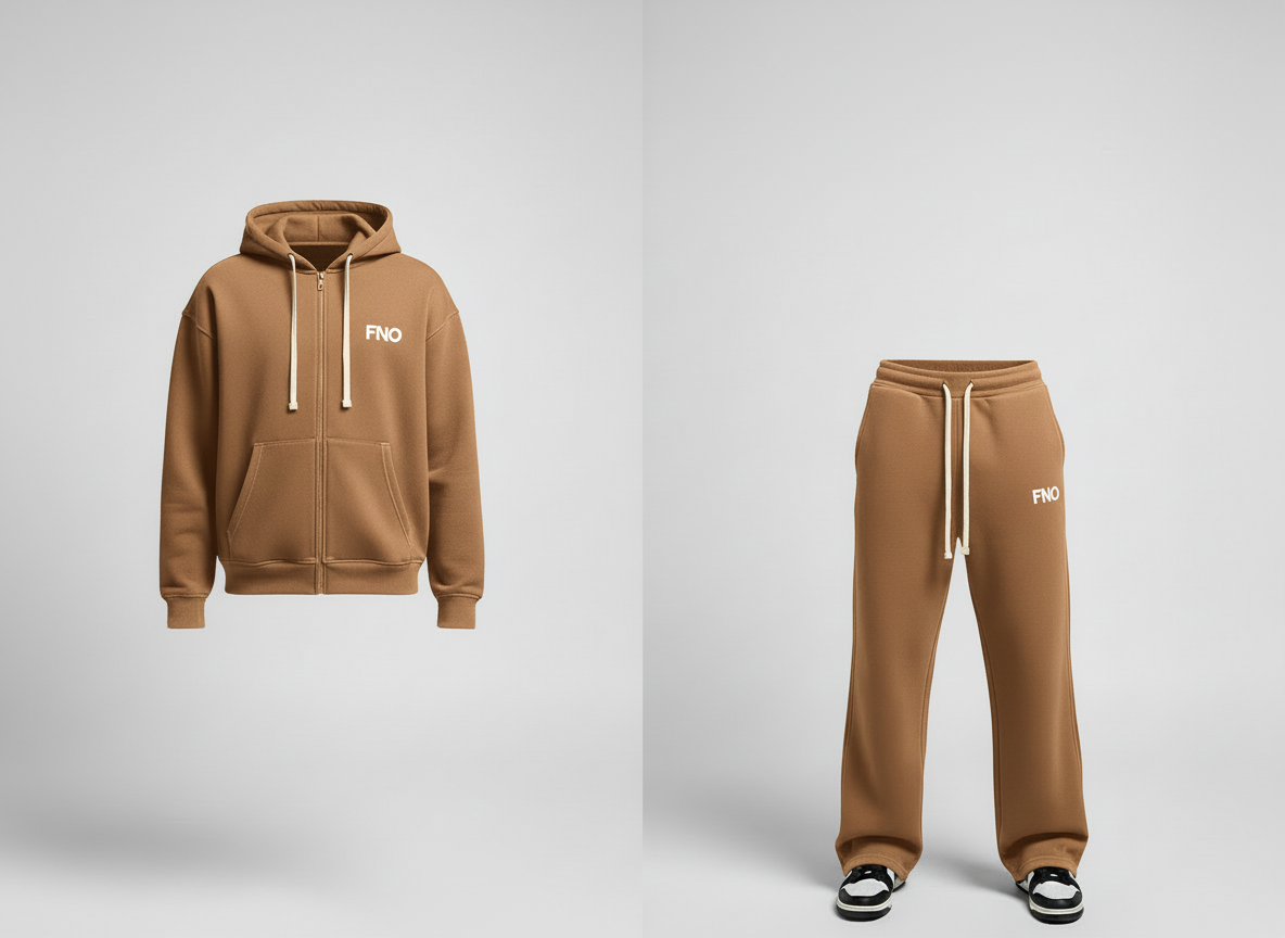 FNO Premium Fleece Sweatsuit  – Tan