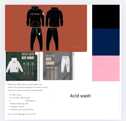 FNO Acid Black Streetwear Sweatsuit Top