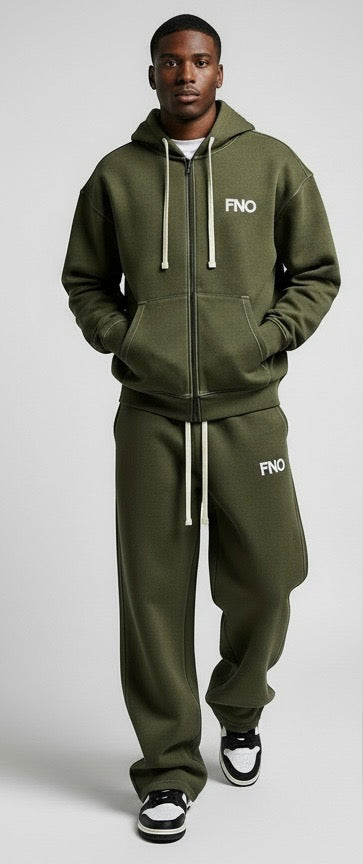 FNO Premium Fleece Sweatsuit – Olive Green