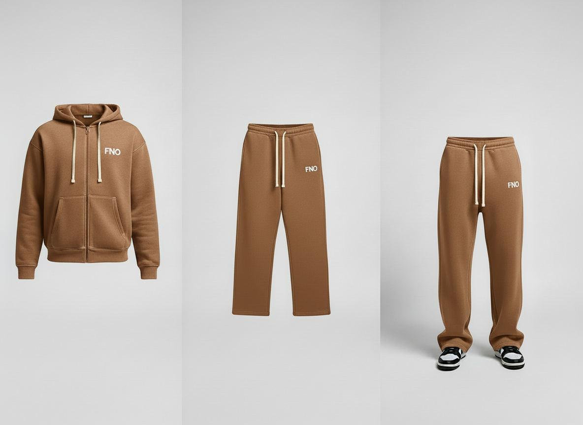 FNO Premium Fleece Sweatsuit  – Tan