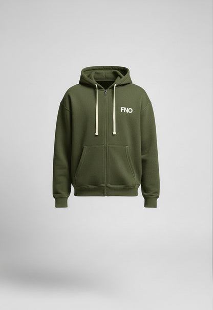 FNO Premium Fleece Hoodie – Olive Green