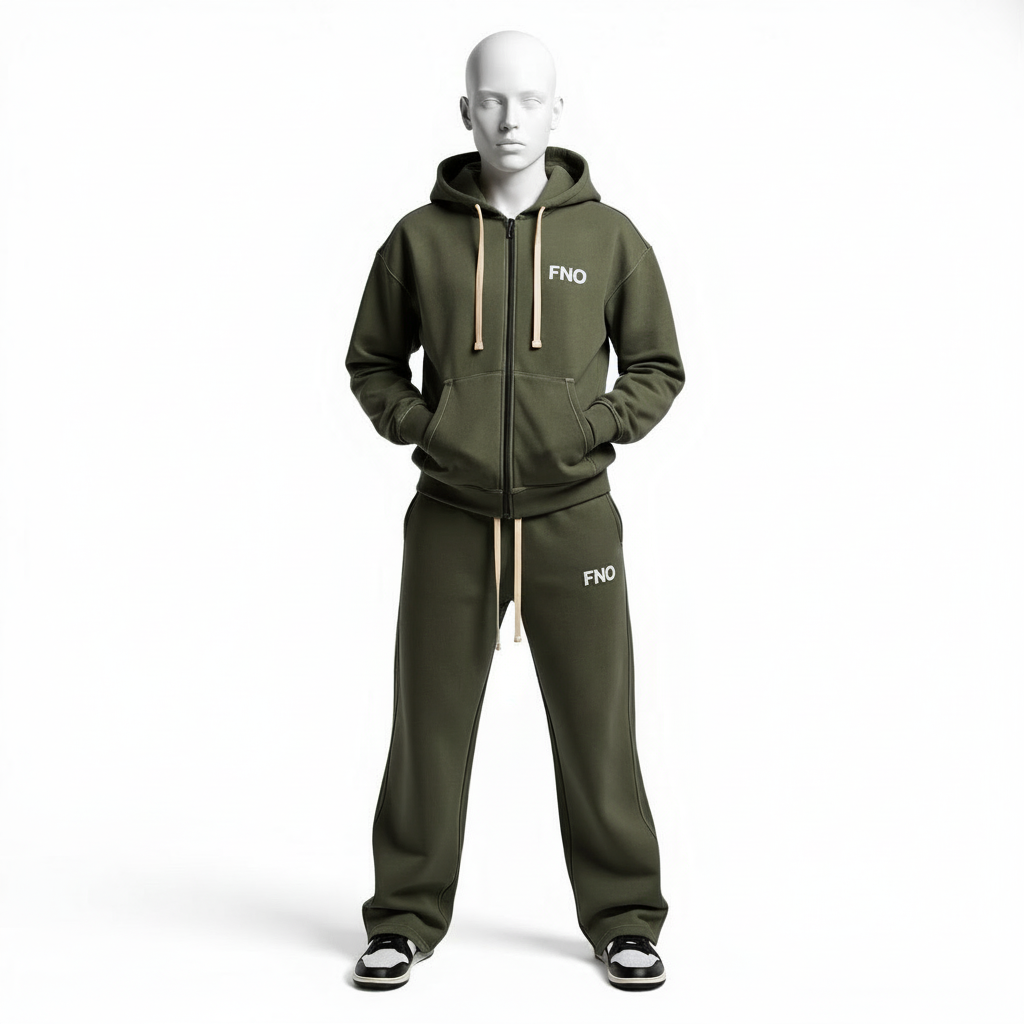 FNO Premium Fleece Sweatsuit – Olive Green